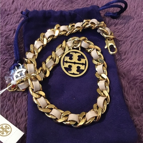 NWT Troy Burch Metallic Leather & Chain Double Wrap Bracelet- 15” With Clasp - Picture 3 of 14